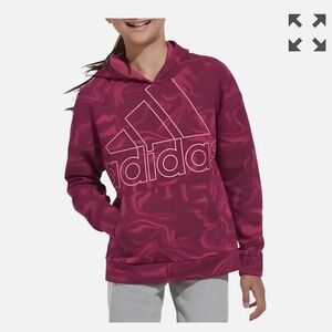 Adidas Big Girls Marble-Like Print Pullover Hoodie BNWTS XL